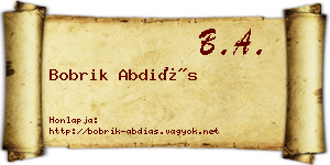 Bobrik Abdiás névjegykártya